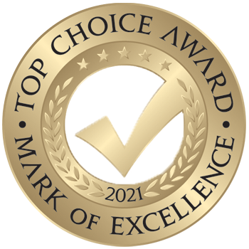 logo for Top Choice Award, awarded to Canadian Immigration Group in 2021 for being voted the top Immigration Law Services in Edmonton